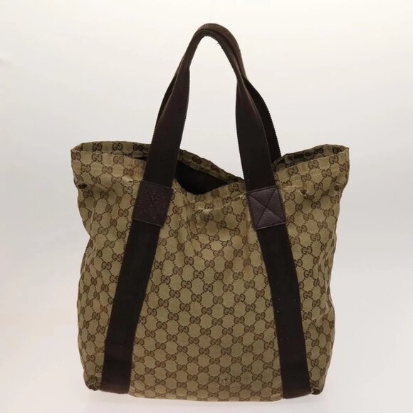 GUCCI GG Canvas Sherry Line Hand Bag 3Set Beige Black Red - Picture 3 of 16